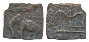 Cheras, Sangam Age (c. 300 BC-300 AD), Copper, 3.27g, obv. an elephant standing left, Swas
