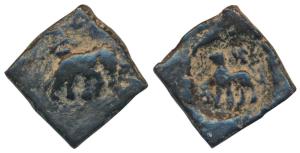Post-Mauryan, Taxila (local coinage) (c. 185-160 BC), ‘Punch-mark’ type, Copper Karshapana