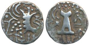Karkotakas of Kashmir, Vinayaditya (8th century AD), Base Gold Dinara, 6.52g, obv. seated 