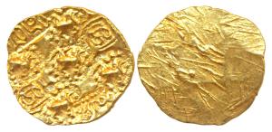 Chalukyas of Kalyani, Anonymous (late 11th century AD), Punch Marked Gold Gadyana, 3.73g, 