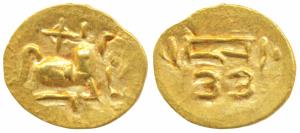 Imperial Gangas of Orissa (c. 13th century), Gold Double Fanam, 0.49g, Uncertain ruler rea