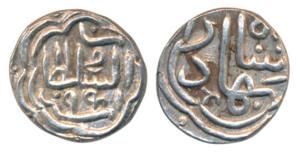 Qutub al-Din Bahadur Shah (AH 932-943, 1526-1537 AD), Silver 1/6 Tanka, 1.16g, AH 941, obv