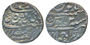 Abdullanagar Ujhani Mint, Silver Rupee, 11.08g, in the name of Shah Alam II, RY 2 (KM A6).