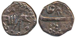 Sayaji Rao II (AH 1235-1264; 1819-1847 AD), Copper Paisa, 10.19g, Amreli Mint, in the name