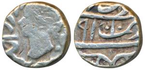 Jaswant Singh (AH 1269-1311; 1853-1893 AD), Silver ½ Rupee, 5.88g, Bharatpur Mint, with th