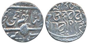 Ranbir Singh, Silver Rupee, 6.92g, Srinagar Mint, JHS (nearly off flan) on obv., VS 1932 (