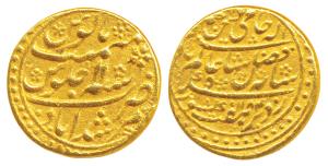 Murshidabad Mint, Gold Mohur, 12.04g, in the name of Shah Alam II, AH 1184/11, issue of 17