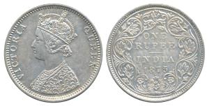 Victoria Queen, Silver Rupee, 1875, Bombay Mint, C1 / II / dot (Prid 144). Extremely Fine.