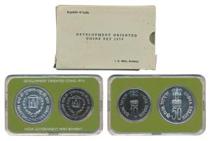 1979 Uncirculated Set, Happy Child Nation’s Pride, set of 2, Rupees 10 and 50. In near imm