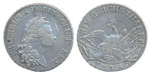 German States, Brandenburg-Prussia, Friedrich II, Silver Taler, 22.27g, rev. crowned eagle