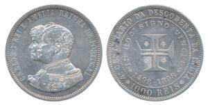 Portugal, Carlos I, Silver 1000 Reis, 1898, 400th Anniversary of Discovering India 1498-18