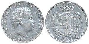 Portugal, Carlos I, Silver 1000 Reis, 24.82g, 1899 (KM 540). Very Fine+.