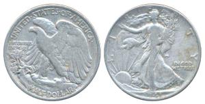 United States of America, Silver ½ Dollar, 12.28g, 1942, obv. walking liberty; rev. an eag