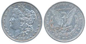 United States of America, Silver Morgan Dollar, 1878 (KM 110). About Extremely Fine.