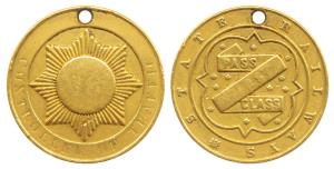 Indian Railway, First Class Pass, Gold Token, 7.07g, obv. Controller of Traffic, numbered 