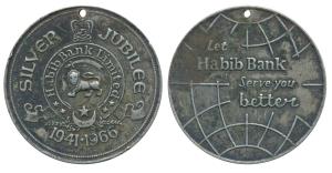 Habib Bank Limited Silver Jubilee, 1941-1966, Silver Medal, 15.84g, rev. inscribed on a gl
