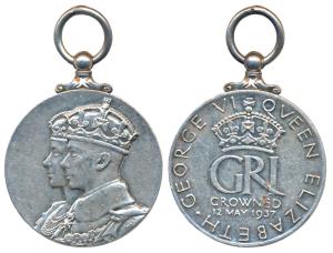 George VI and Queen Elizabeth Coronation, Silver Medal, 26.63g, obv. conjoined bust of Geo