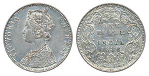 Victoria Empress, Silver Rupee, 1886, Bombay Mint, A3 / I / B incuse, Unlisted in Pridmore