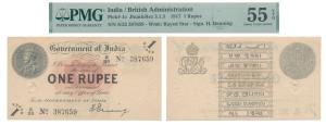 George V, Rupee 1, 1st issue, 1917, signed H. Denning, rayed star watermark, (J&R 3.1.3). 