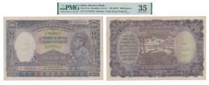 George VI, Rupees 1000, 1st issue, 1938, Bombay, signed J. B. Taylor, (J&R 4.8.1A). Graded