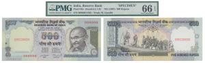 Rupees 500, Specimen, 1997, signed C. Rangarajan, Specimen written in the watermark area, 