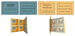 Northern Rhodesia, Booklet of four 3d stamps; Rhodesia and Nyasaland, Booklet of four 3d s