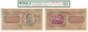 Katanga, 500 Francs, 1960, SPECIMEN (Pick 9as). Graded by PMCS 53, About Uncirculated, Sta