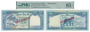 Nepal Rastra Bank, Specimen, 50 Rupees, 2015, (Pick 79as). Graded by PMG 65, Gem Uncircula