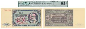 Poland, National Bank, 20 Zlotych, 1948, SPECIMEN (Pick 137s). Graded by PMG 63 Choice Unc