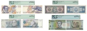 Chile, 1000 Pesos, 2015; Ecuador, 10 Sucres and 5000 Sucres, 1980-83, 1996-99(2); Venezuel