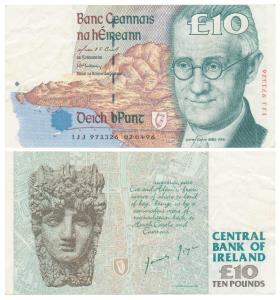 Ireland, 10 Pounds, 1996, (Pick 76b). About Extremely Fine.