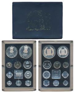 1973 Proof Set, Grow More Food, set of 10, 1 Paisa to Rupees 20. In immaculate condition, 