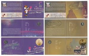 All single commemorative coins in mint packaging (4), Rupees 5, 2010, XIX Commonwealth Gam