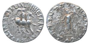 Indo-Scythians, Azes, Silver Tetradrachm, 8g, obv. king mounted on a horse to right holdin