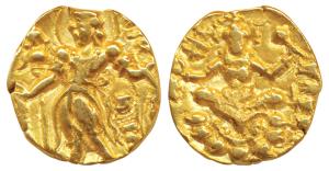 Guptas, Chandragupta II (c. 380-413 AD), Gold Dinar, 7.65g, ‘Archer’ type, obv. king nimba