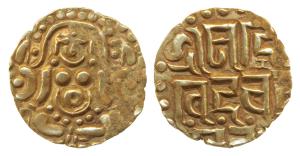 Gahadavalas of Kanauj, Govinda Chandra (1114-1154 AD), Base Gold 4 ½ Masha, 4.13g, obv. Se