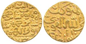 Ala al-din Humayun (AH 862-866; 1458-1461 AD), Gold Tanka, 11.05g, al-mutawakkil legend, A