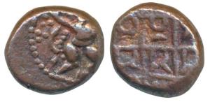 Marathas of Tanjore (Thanjavur), Thulsaji (1763-1787 AD), Arani Region, Copper Kasu, 3.18g