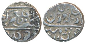Sawantwadi, Silver Rupee, 11.44g, imitating issues of Aurangzeb Dicholi Mint, hollow squar
