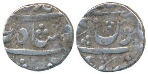 Azamnagar Hukeri Mint, Silver Rupee, 11.40g, in the name of Muhammad Shah, thin dots varie