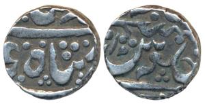 Kolhapur Mint, Silver Rupee, 11.32g, imitating Muhammad Shah's issue of Azamnagar Gokak Mi