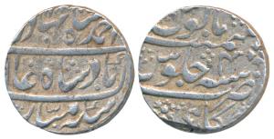 Kalpi Mint, Silver Rupee, 11.34g, in the name of Ahmed Shah Bahadur, RY 4 (M&W T1). Very F
