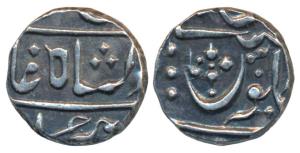 Muhiabad urf Poona Mint, Silver ½ Rupee, 5.56g, in the name of Shah Ali Gauhar, Ankushi on