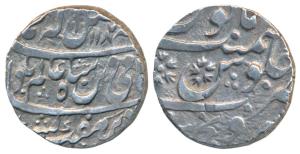 Sironj Mint, Silver Rupee, 11.16g, in the name of Shah Alam II, AH 1187 (M&W T4a). Very Fi