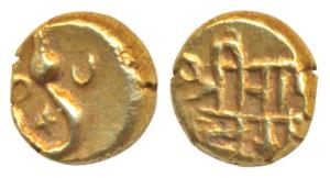 Ghorpade Chiefs of Guty, ‘Subbaraya’ Gold Fanam, 0.36g, possibly of Ramadurg Mint, obv. a 