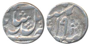 Murshidabad Mint struck at Calcutta, Silver ¼ Rupee, 2.81g, in the name of Shah Alam II, R