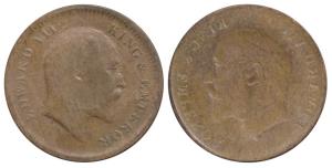 Edward VII, Copper ¼ Anna, Error, Brockage, nice and complete lakhi impression on rev. Ver