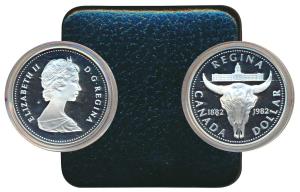 Canada, Elizabeth II, Silver 1 Dollar, 23.32g, 1882 - 1982, 100th Anniversary of the city 