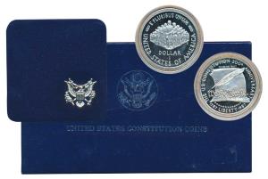 United States of America, Silver Dollar, 26.73g, 1987, Constitution (KM 220). Proof, withi