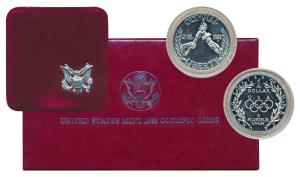 United States of America, Silver Dollar, 26.73g, 1988 Olympics, San Francisco (KM 222). Pr